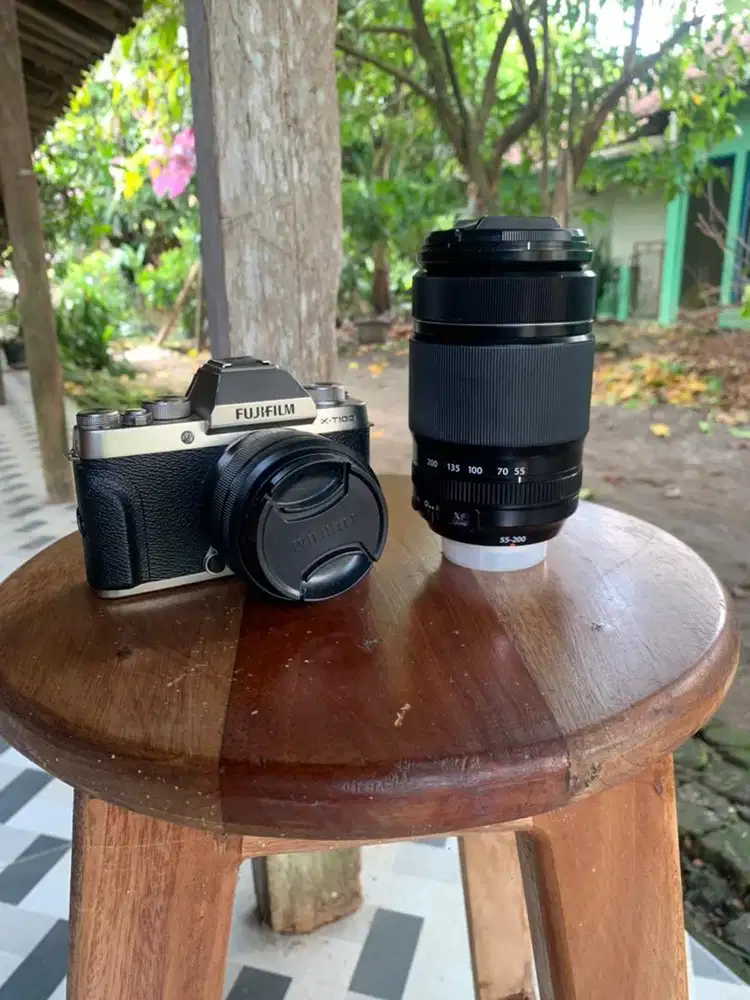 Fujifilm xt100 lensa kit dan telle lengkap boks
