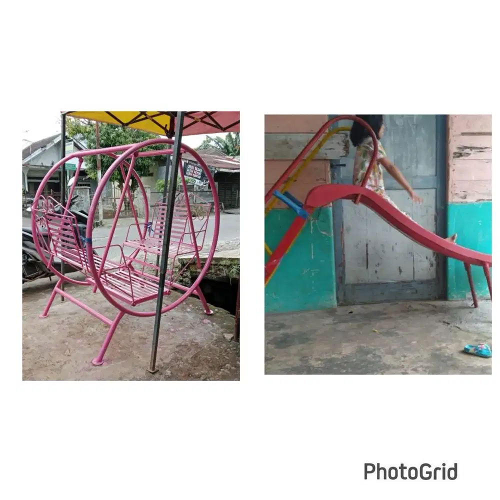 Perosotan, ayunan, jungkat jungkit, playground, mainan outdoor anak TK