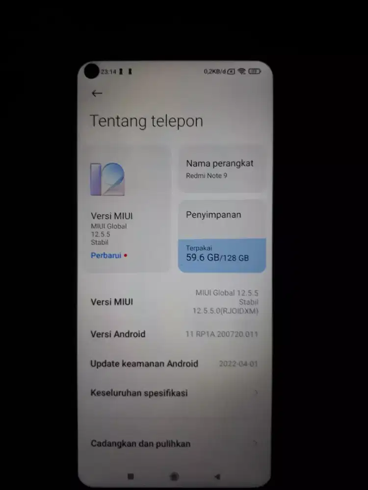 Redmi note 9 batangan