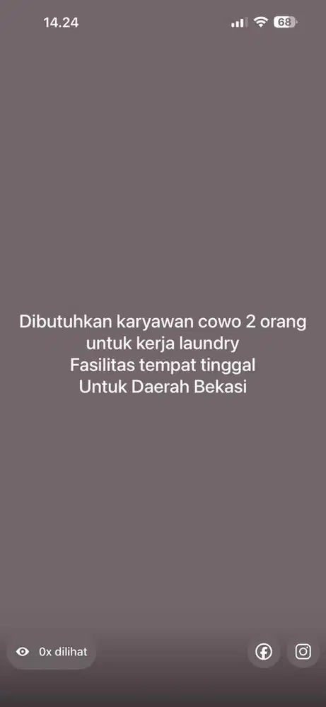 Butuh karyawan laundry
