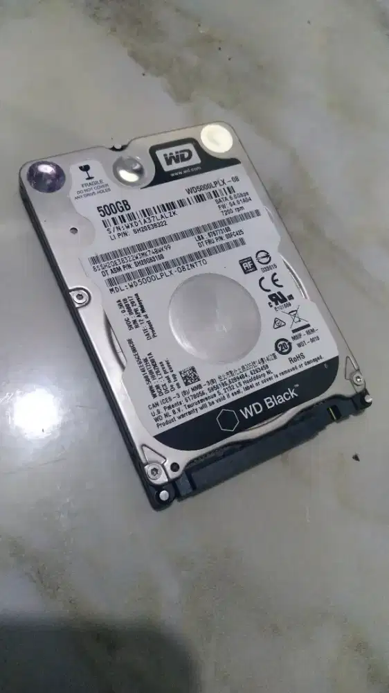Hdd Laptop WDC Black 500gb 7200 rpm ngebutt + sudah windows 10