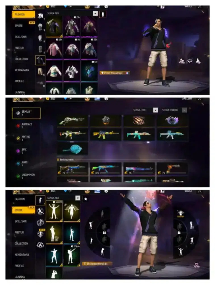 jual akun ff polosan lumut murmee