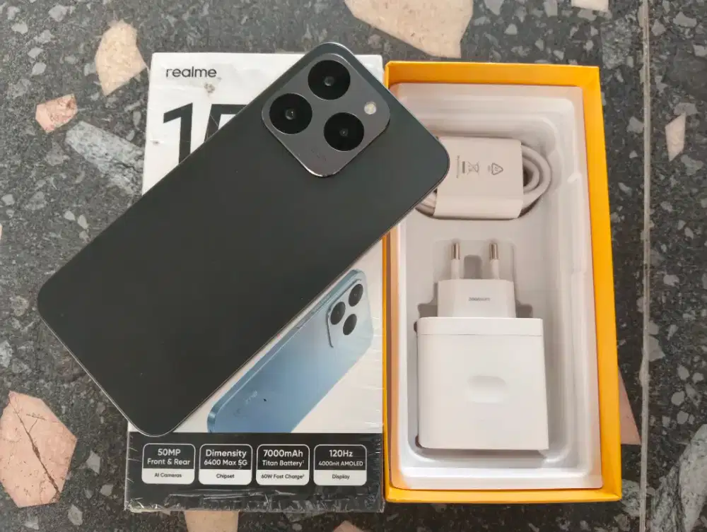 Realme 15T 5G baterai 7000mah ram 8/256 fullset