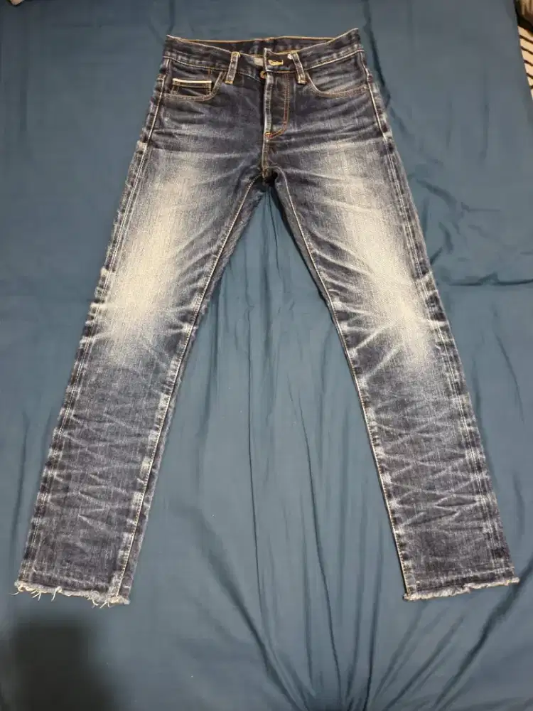 Jual celana denim 18 oz size 28 kondisi mulus no brand harga 2 celana