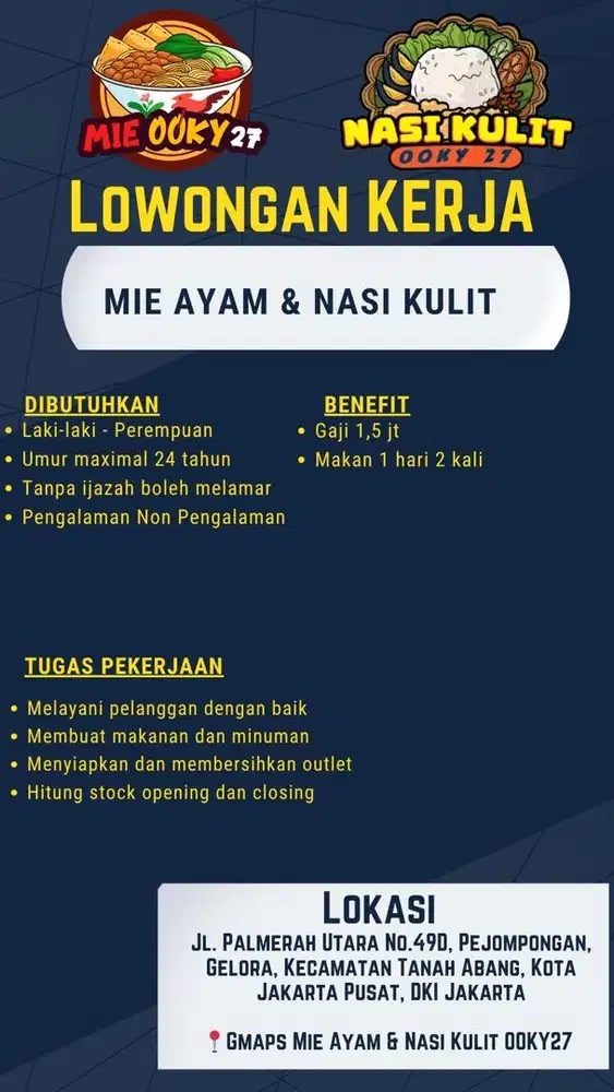 Lowongan Kerja Waiters / Kitchen / Staff