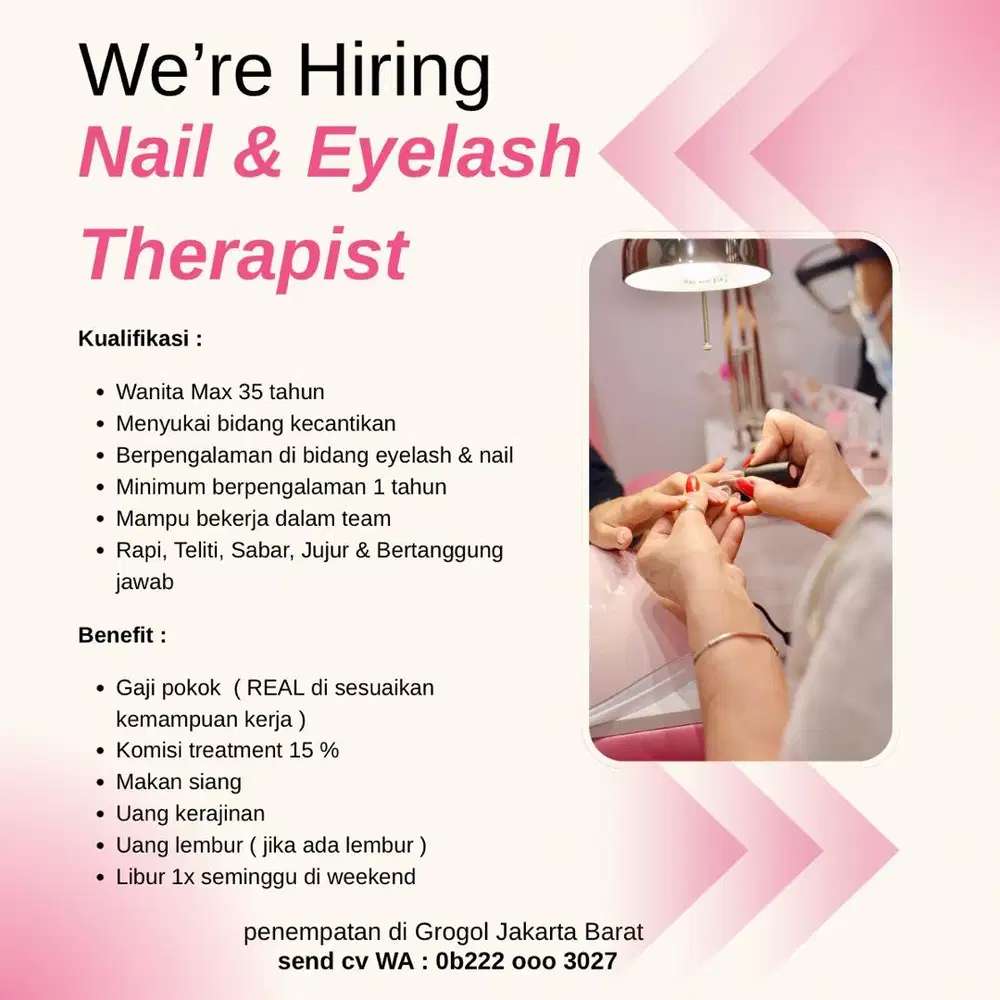 di butuhkan therapist nail dan eyelash