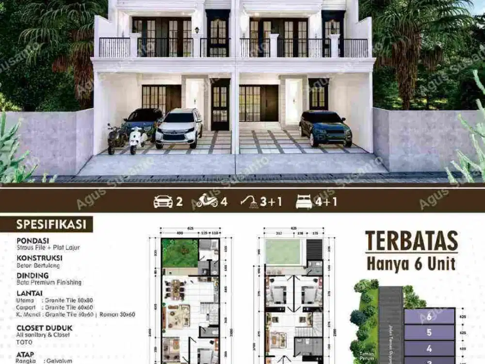 Rumah Gayungsari Barat dkt Ketintang Jemursari Kutisari Waru Tol