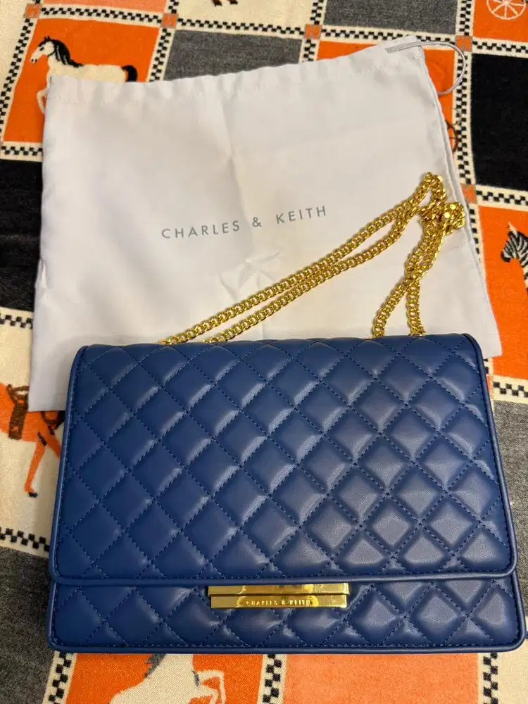 Tas Charles & Keith Quilted Bag Double Chain (Elegant, ORIGINAL