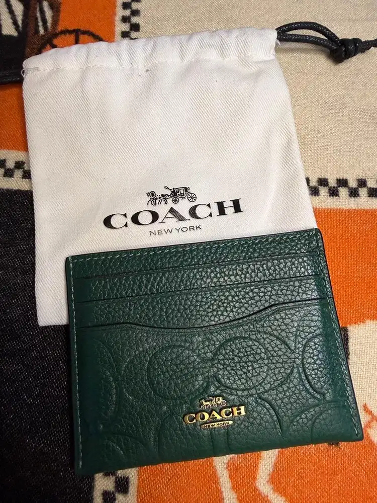 Coach Slim ID Card / card holder Case Hunter Green (Original 100%)