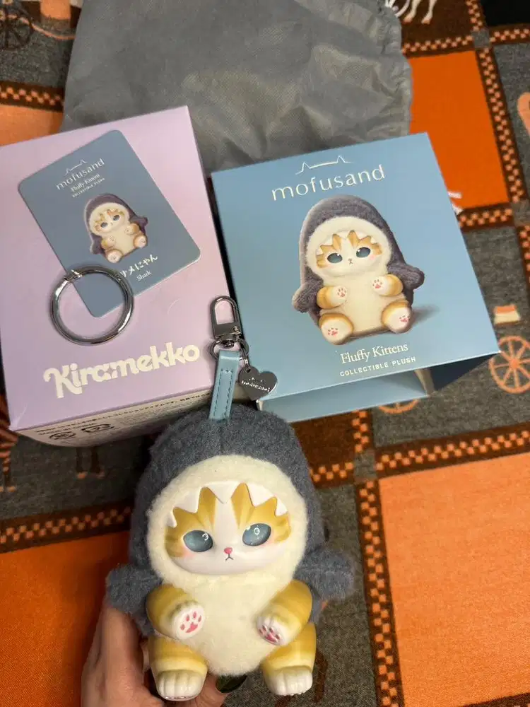 Mofusand Kiramekko Fluffy Kittens Series plush keychain New + Original