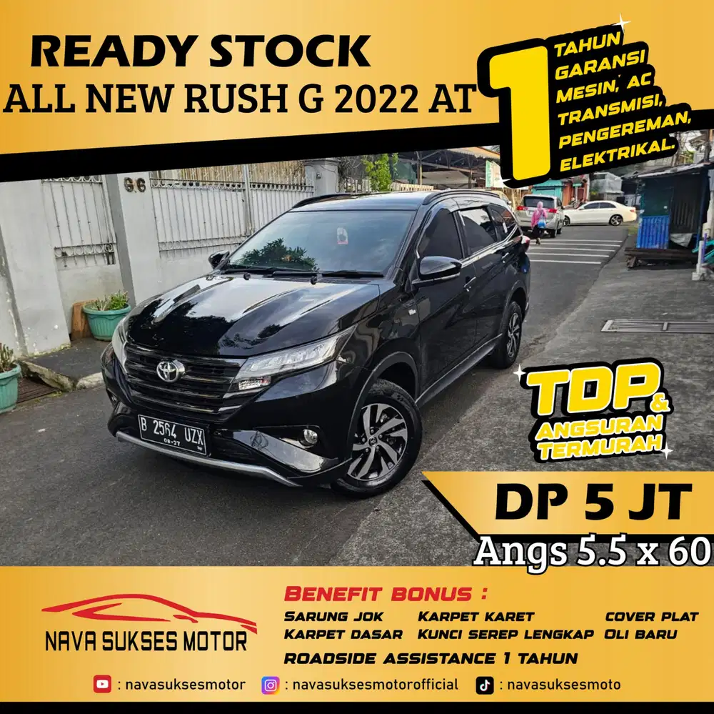TDP 5 Jt Angs Termurah All New Rush G 2022 Matic Hitam Low Km Like New