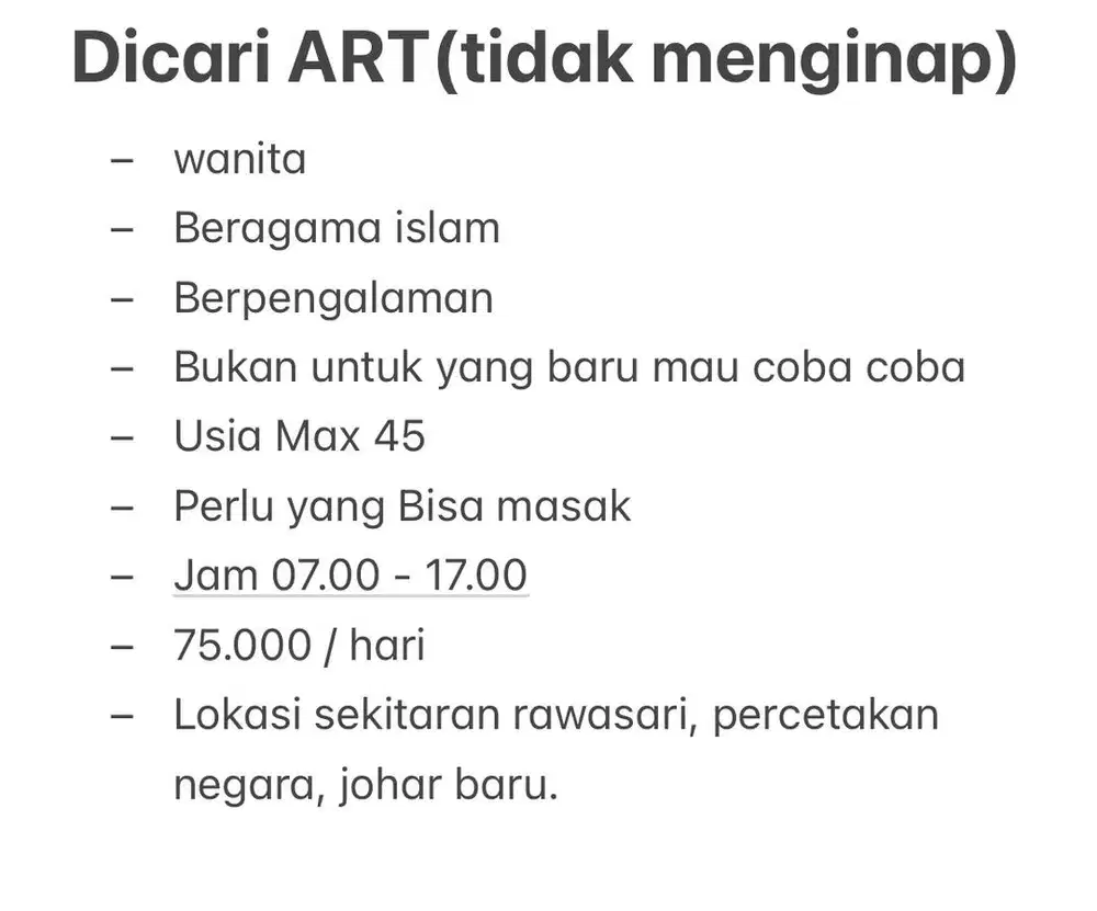 Silahkan chat untuk yang serius.