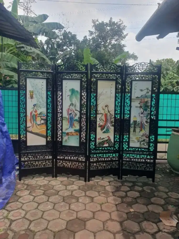 penyekat ruangan sketsel china peranakan porcelain oriental