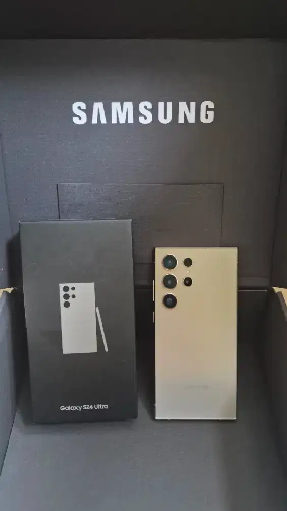 Samsung Galaxy s24 Ultra 12/512 SEIN terpasang tempered Casetify