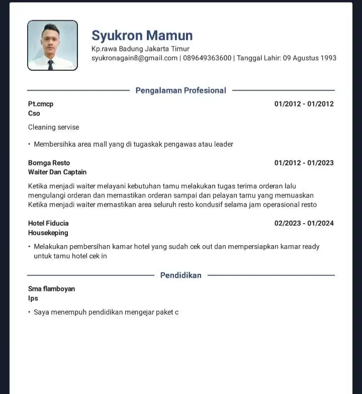Mencari loker sesuai pengalaman