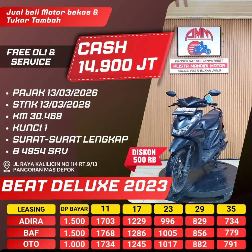 BEAT DELUXE, 2023, BS TT, CC, KREDIVO, CASH/ KREDIT