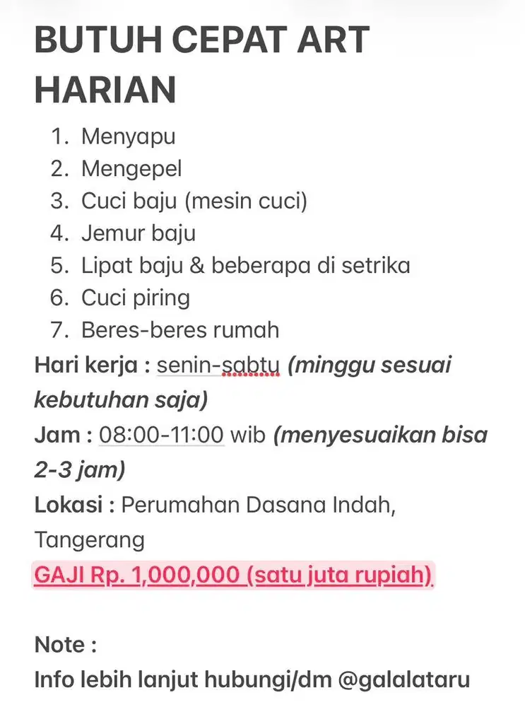 DICARI CEPAT ART HARIAN