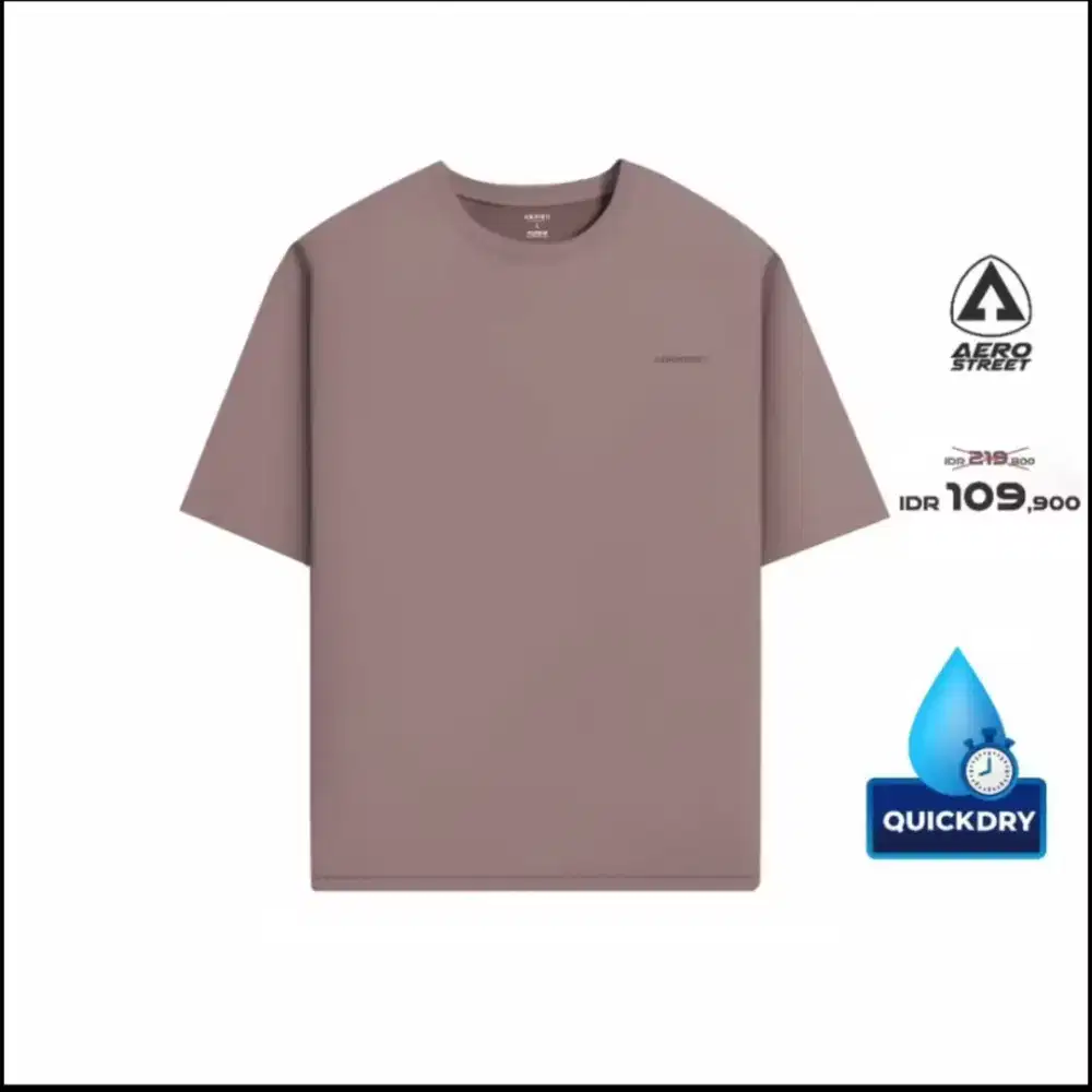 Tshirt Boxy Quickdry Aerostreet Dusty Rose Kaos Original