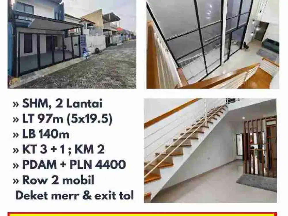 DIJUAL RUMAH PERUMAHAN GUNUNG ANYAR KEC. RUNGKUT 2 LANTAI MURAH