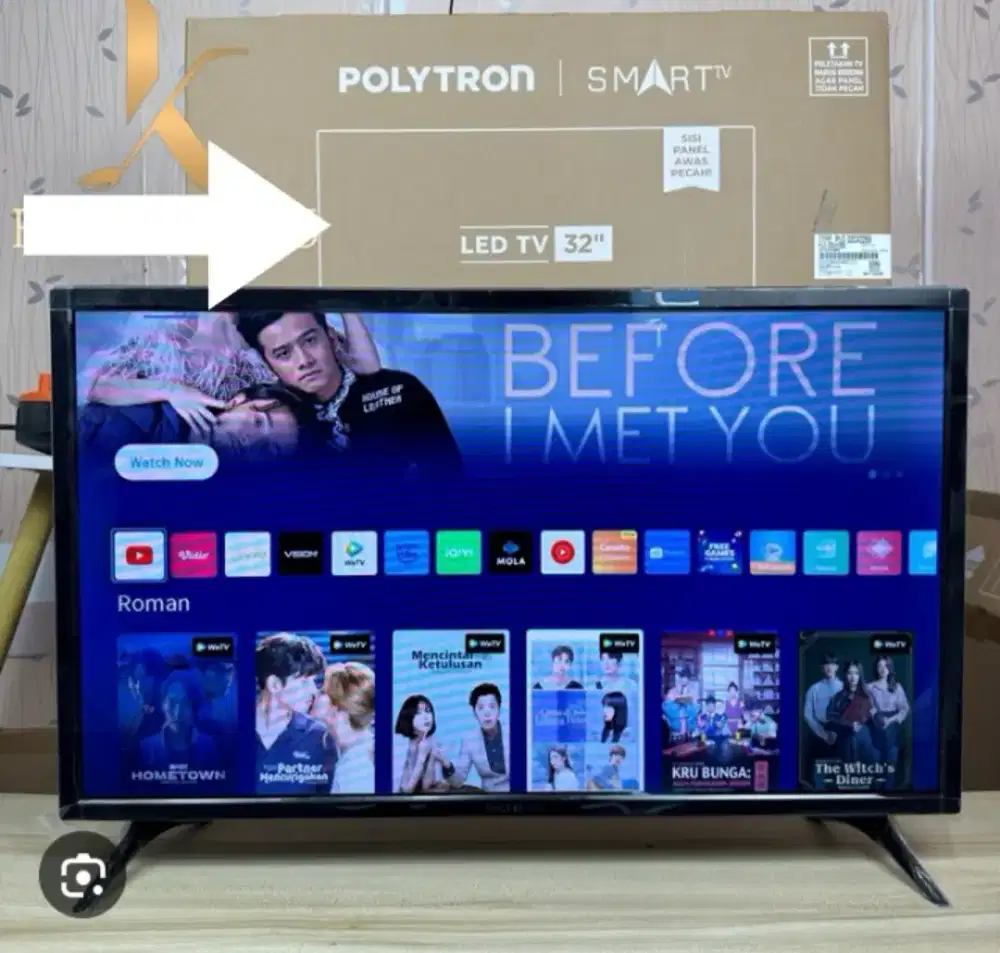JUAL TV SMART POLYTRON 32 IN DAN KULKAS 1 PINTU MERK THOSIBA
