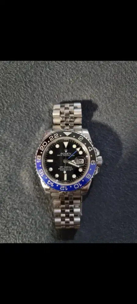 Jam tangan RLX Gmt master II Batman Swiss