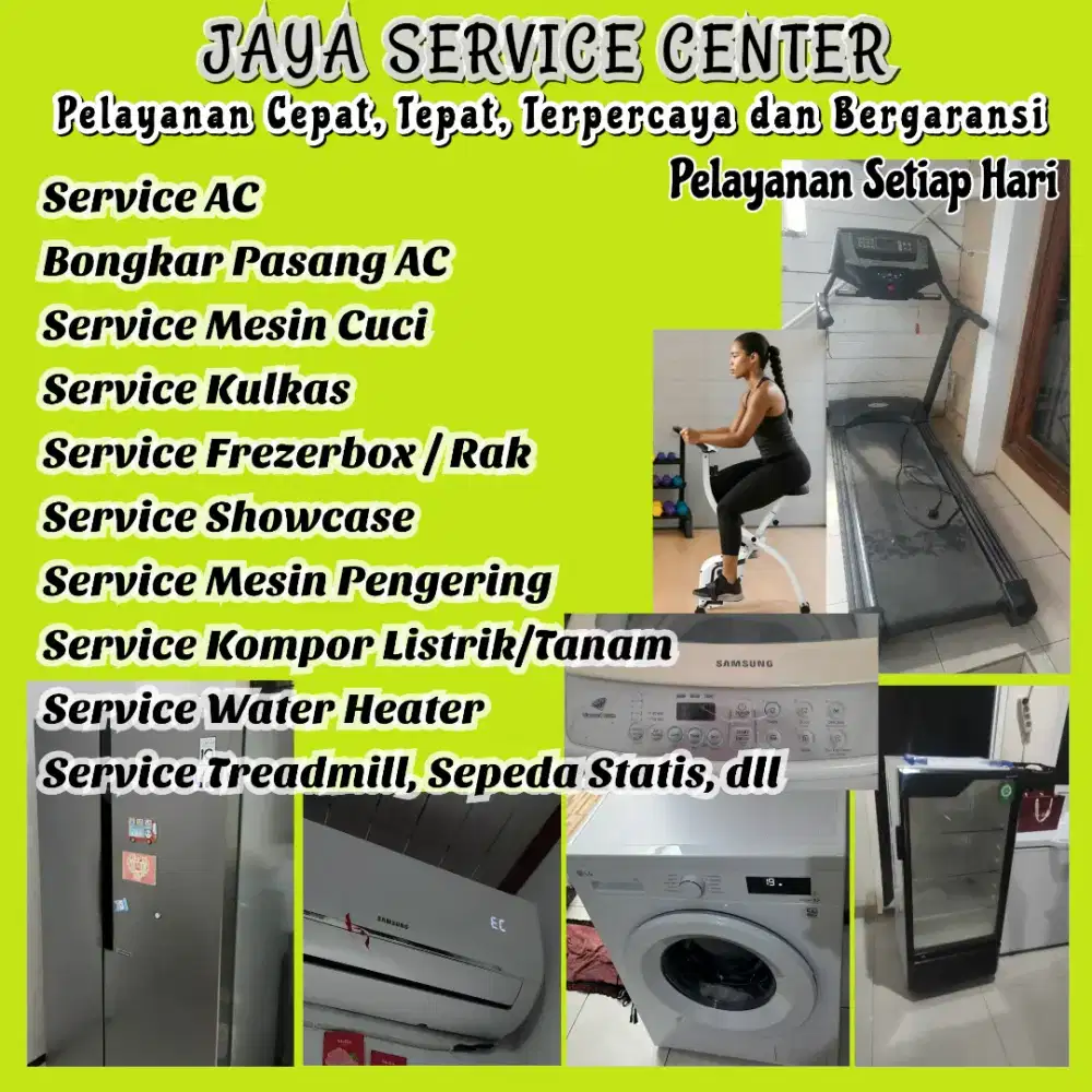 Service Mesin Cuci AC Bongkar Pasang AC Servis Kulkas Frezer Treadmill