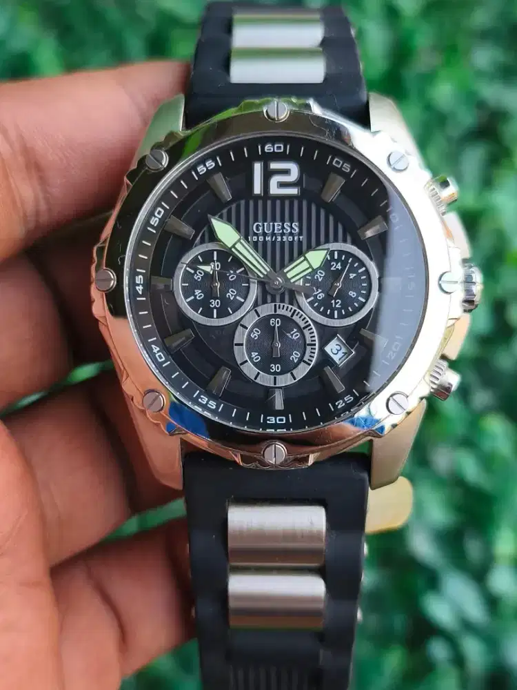 Jam tangan Guess W0167G1 Chronograph Full Original big size