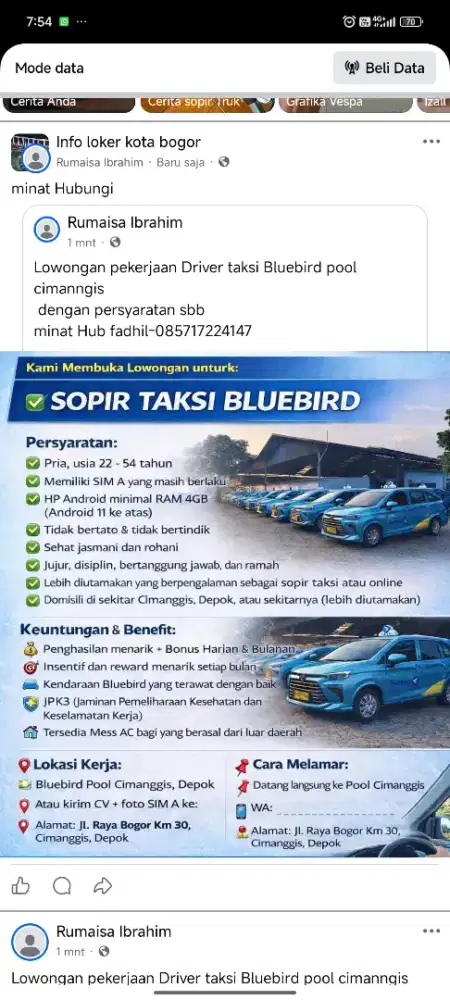 DIBUTUHKAN 50 SUPIR PROFESIONAL