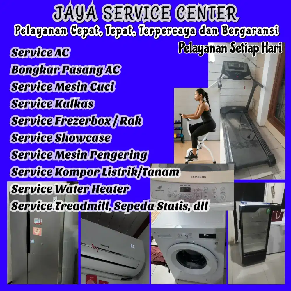Service Mesin Cuci Kulkas Bongkar Pasang AC Servis AC Treadmill Frezer