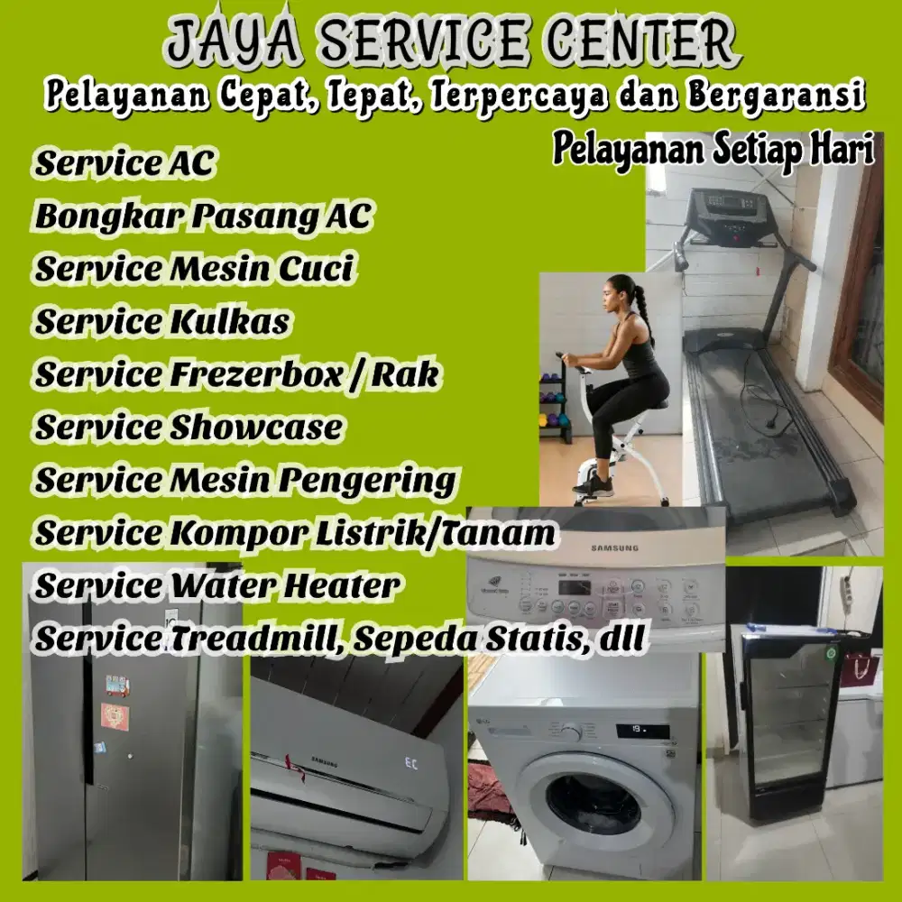 Service Kulkas Frezer Bongkar Pasang AC Servis AC Mesin Cuci Treadmill
