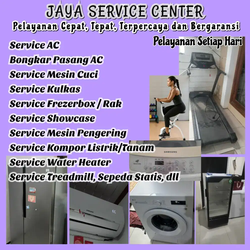 Service Mesin Cuci Kulkas Frezer Bongkar Pasang AC Servis AC Treadmill