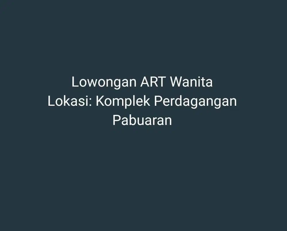 Lowongan Art Wanita