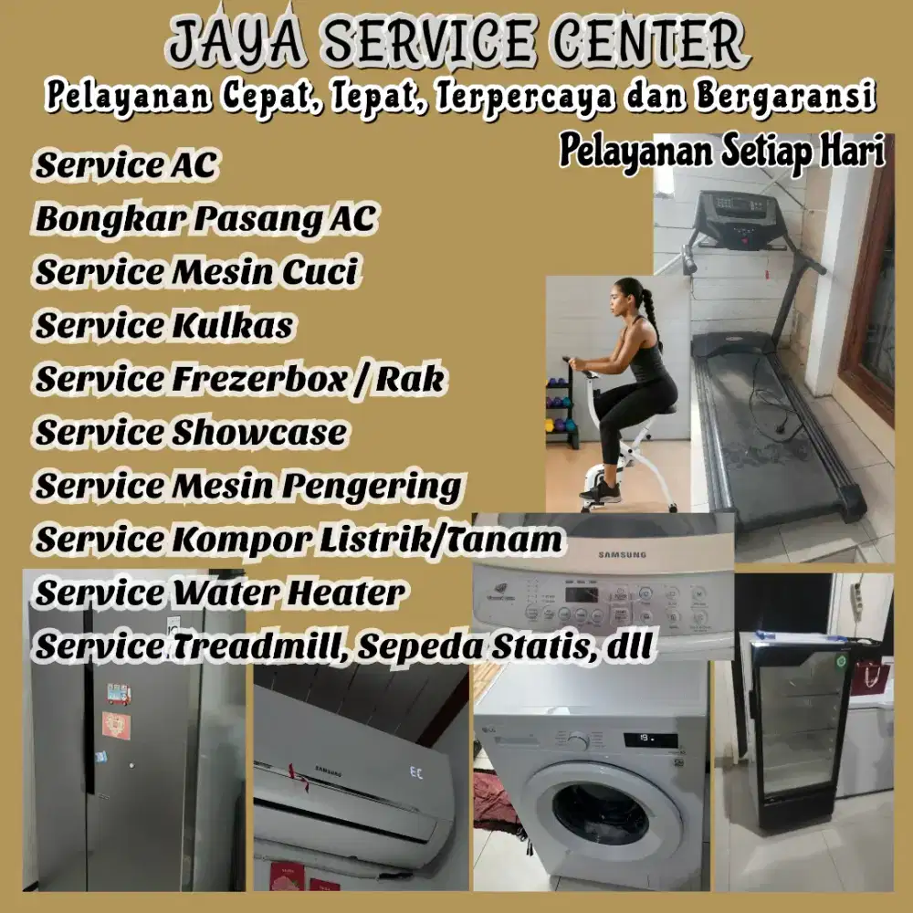 Service AC Kulkas Mesin Cuci Bongkar Pasang AC Servis Frezer Treadmill