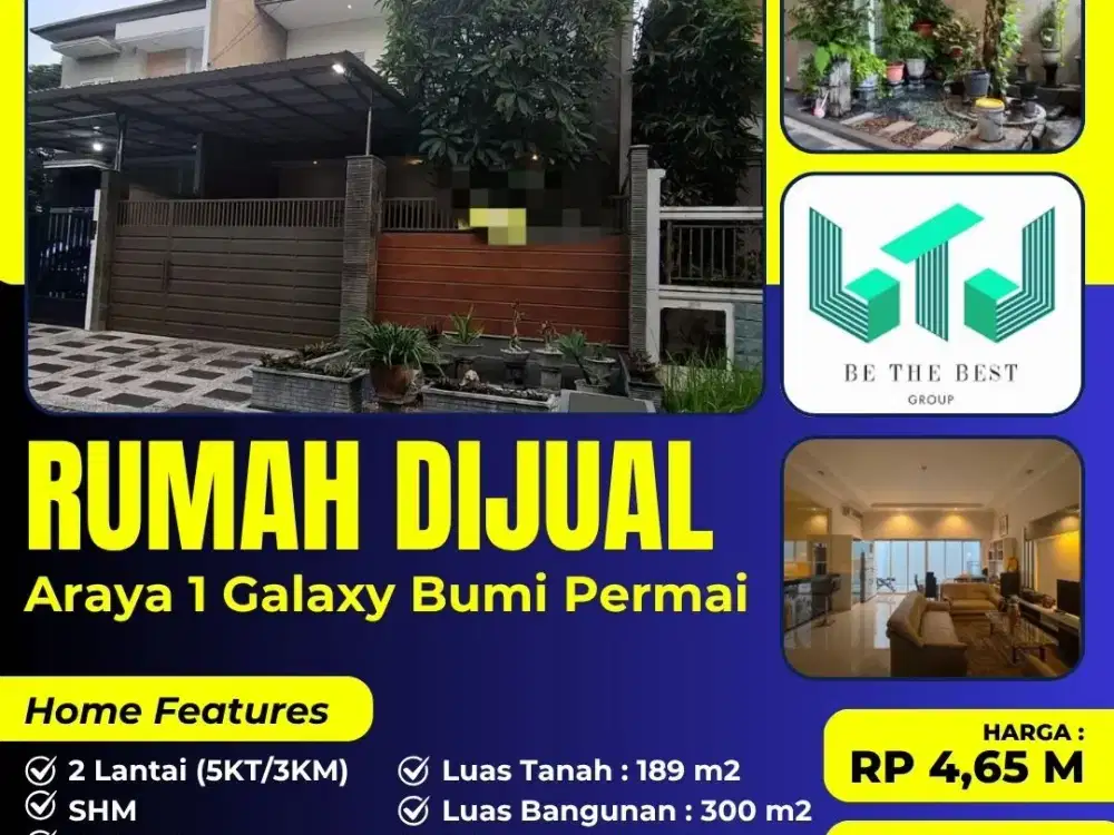 FULL FURNISHED – TINGGAL MASUK!! DIJUAL RUMAH ARAYA 1 GALAXY BUMI PERMAI SURABAYA