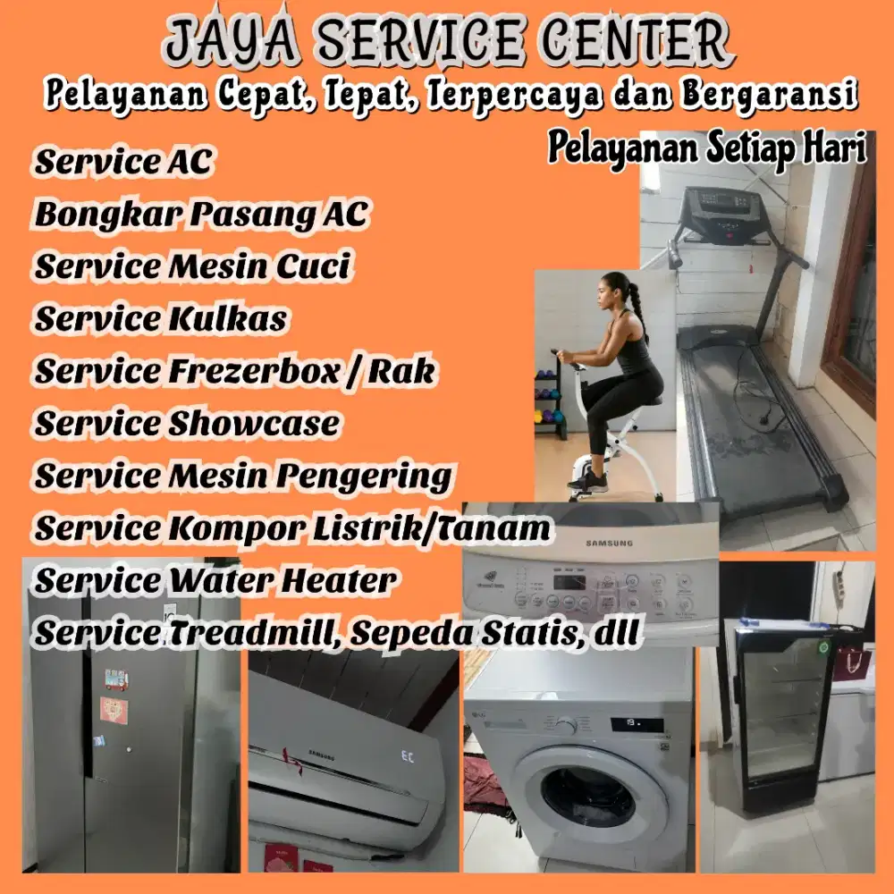 Service Mesin Cuci Kulkas Frezer Bongkar Pasang AC Servis AC Treadmill