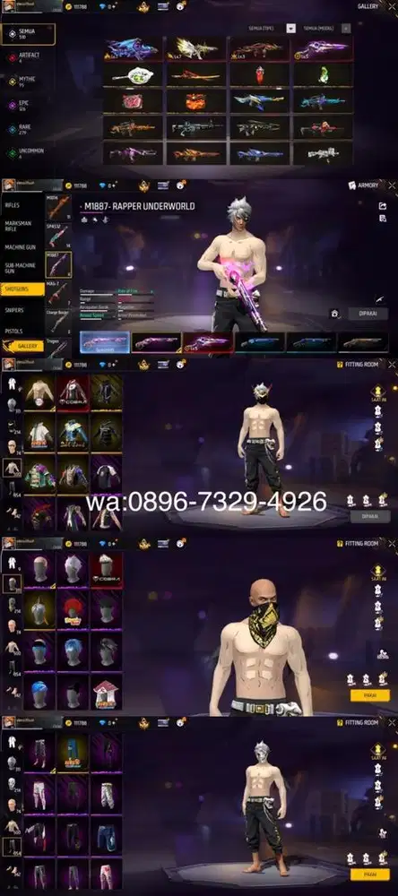 STOK AKUN FF SPEK GG MAX2 SG REAPER LOG GOGGLE