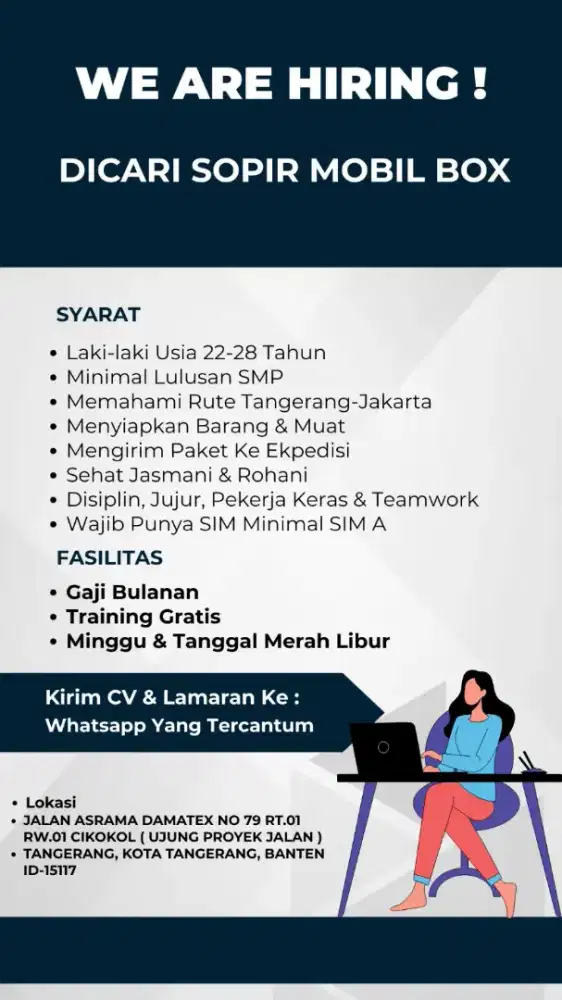 Dicari Driver Sopir Mobil Box Untuk Kiriman Barang