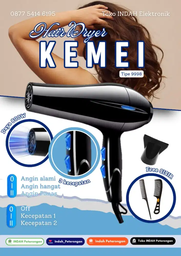 HAIR DRYER KEMEI 9998