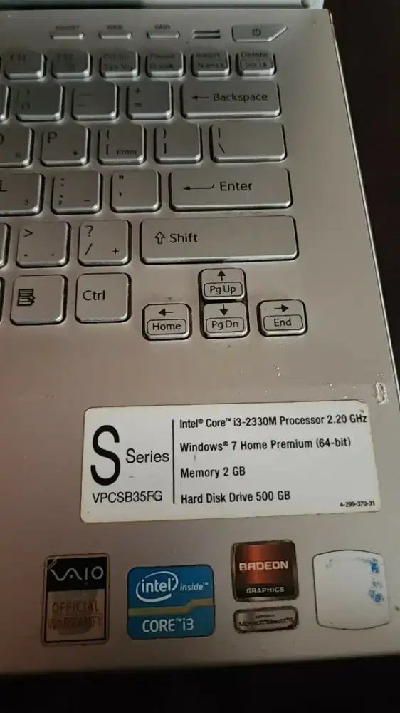 Laptop vaio bekas matot