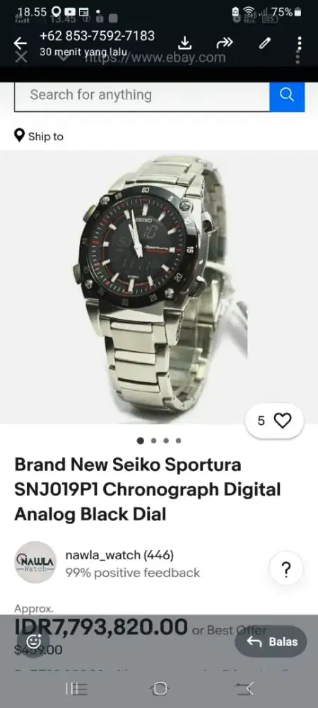 Jam tangan Ori Seiko