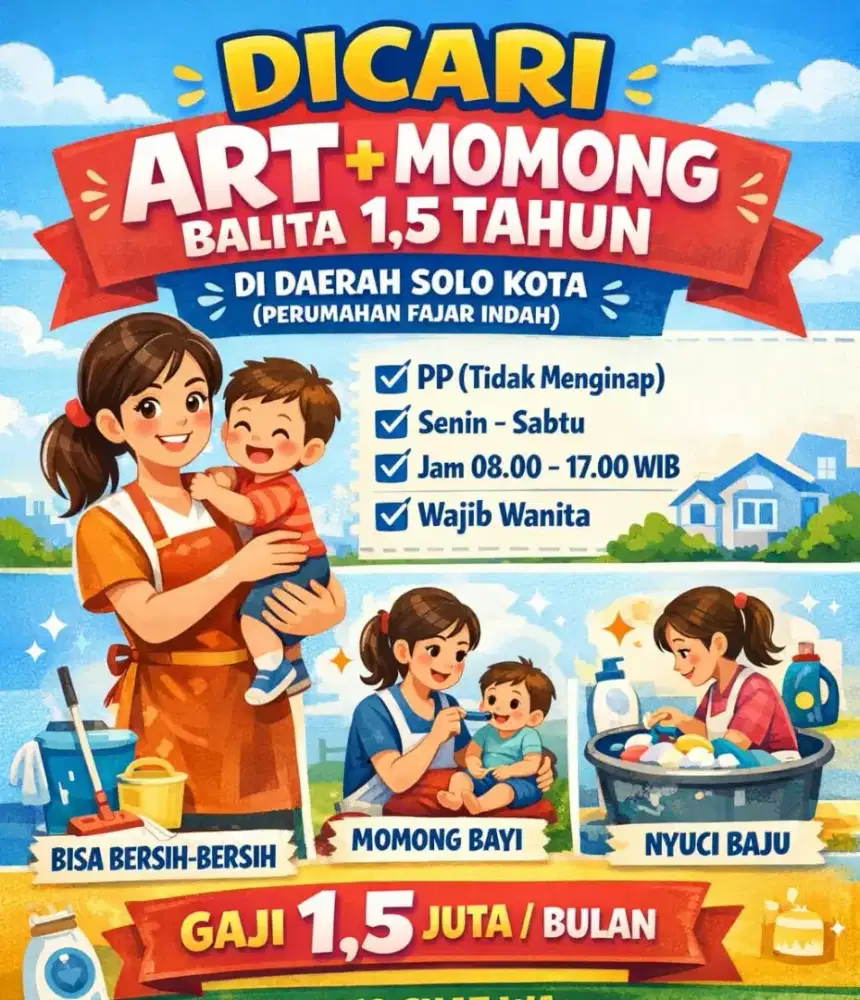 Cari Asisten rumah tangga untuk daerah Solo kota