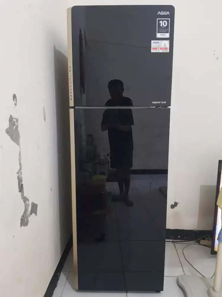 Kulkas aqua inverter aqr355ig door glass