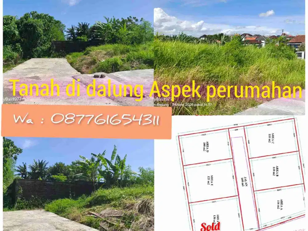 Tanah 100m2 di Dalung dekat kantor desa