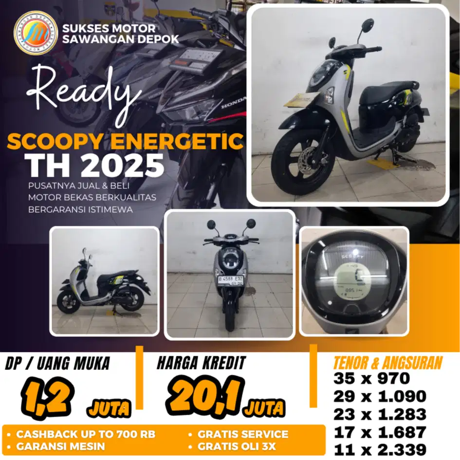SCOOPY ENERGETIC 2025 UNIT MULUS ISTIMEWA BISA KREDIT DI SUKSES MOTOR