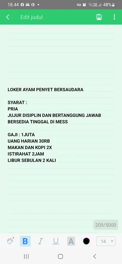 Lowongan ayam penyet bersaudara