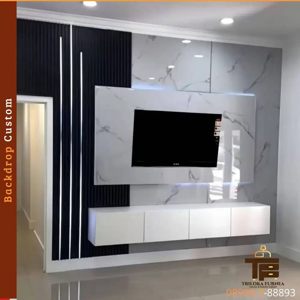 Backdrop Custom Estetik | Tampilan Ruangan Lebih Mewah by Triloka Furn