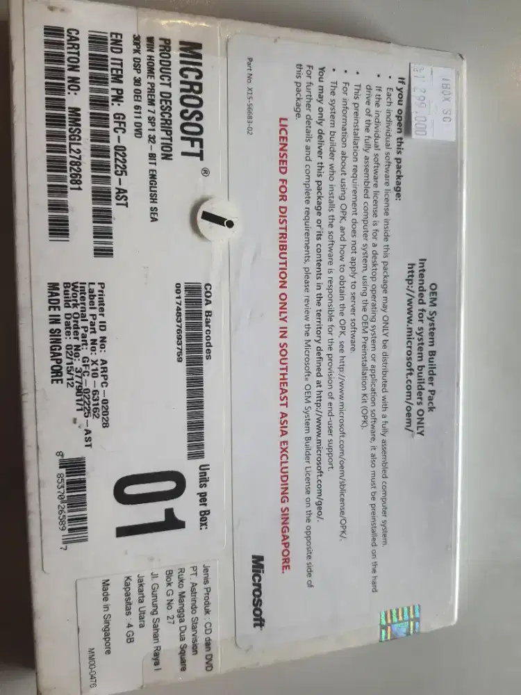 Microsoft Windows Home Premium 7 SP1 , Original