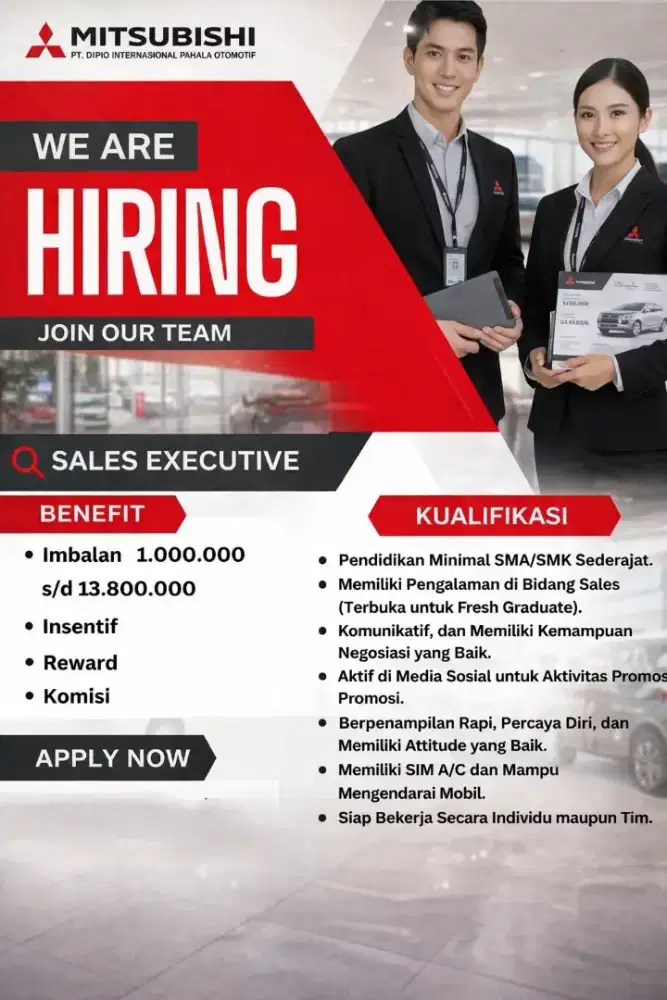 Lowongan Kerja Sales Mitsubishi
