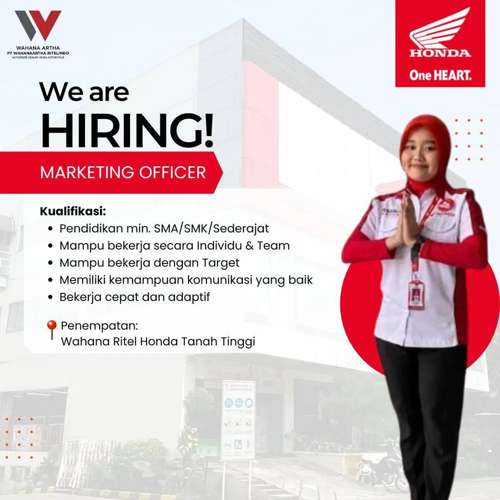 Lowongan Kerja Marketing / Sales HONDA