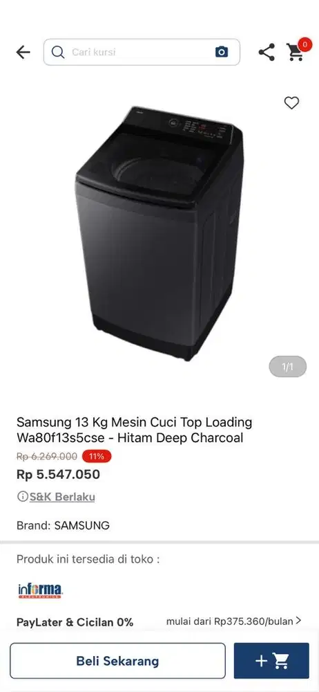 mesin cuci top loading